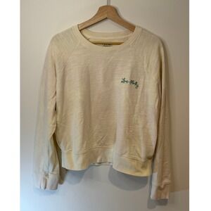 J.Crew Womens Vintage Cream Fleece Crewneck Pullover, Vintage Cotton Fleece, L